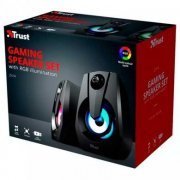 Trust caixa de som gamer ZIVA com led RGB conexão P2 3.5mm e USB para alimentação
