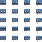 Borne KRE 3 vias plástico azul 12.5mm (Kit 20x) Kit com 20 unidades