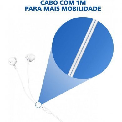 Philips Fone de ouvido com microfone P2 branco