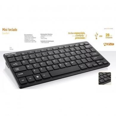 TC154 Multilaser Mini Teclado Slim Comfort
