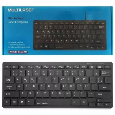TC154 Multilaser Mini Teclado Slim Comfort