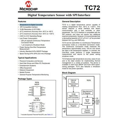 TC72-5.0MUATR Ci 7C725M Sensor temperatura digital alta precisão -55C/125C