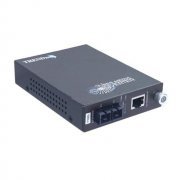Conversor de Mídia TRENDnet TFC-110S100, de 10/100BaseTX (RJ45) para 100BaseFX (SC) (SMF-100KM) Padrões: 802.3