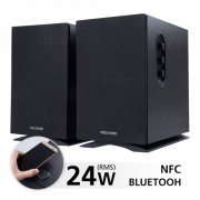 MICROLAB Caixas de Som Bluetooth 24W RMS Speaker 2.0 com Tecnologia NFC e A2DP. Energia AC 100-240V (Cor Preto