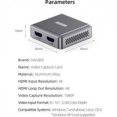 THB01 Hagibis placa de captura de video HDMI 4K