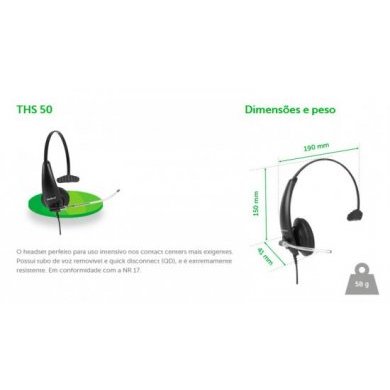 THS-50 Headset Intelbras Preto com Fio