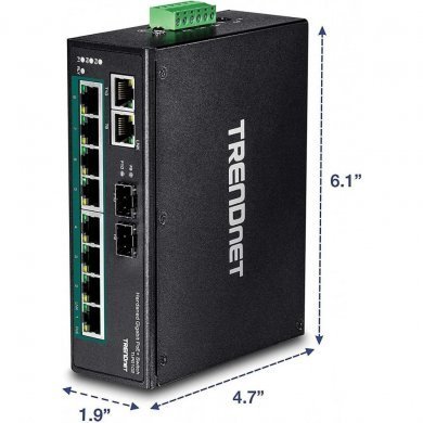 TI-PG102 Trendnet Switch Industrial 10 Portas Gigabit POE+