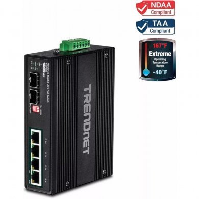 TI-UPG62 Trendnet Switch Industrial 6 Portas Gigabit POE++
