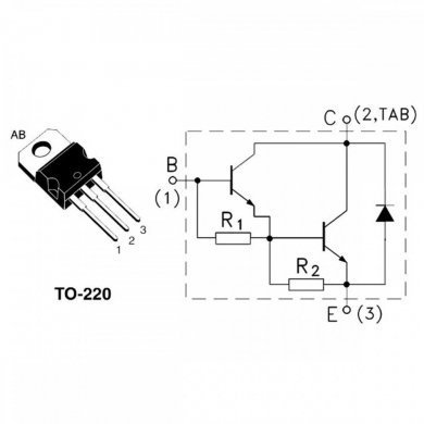 TIP122 Transistor DARLINGTON 100V 5A NPN TO220 (Kit 4x)
