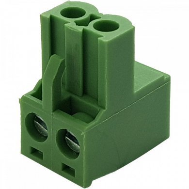 Borne plug KRE 2 vias fêmea verde (Kit 5x unidades)