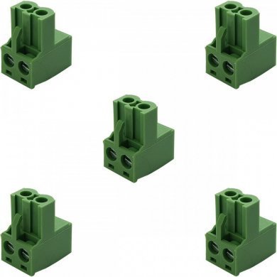TJ0251560000G Borne plug KRE 2 vias fêmea verde (Kit 5x unidades)