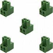 Borne plug KRE 2 vias fêmea verde (Kit 5x unidades) 