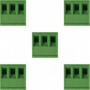 Borne tipo bloco 3 vias fêmea verde (Kit 5x und) Kit 
