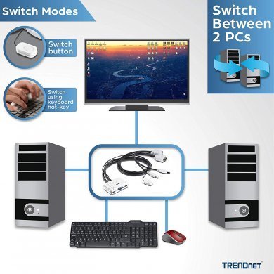 TK-217I TrendNet Chaveador KVM VGA 2 portas USB