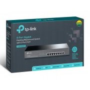 TP-Link Switch Gigabit PoE+ 8 Portas Montável em Mesa ou Rack, Autonegociação MDI, MDIX - 4 Portas POE 124W no