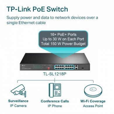 TL-SL1218P TP-Link  Switch 16 TL-SL1218P 16 Portas POE