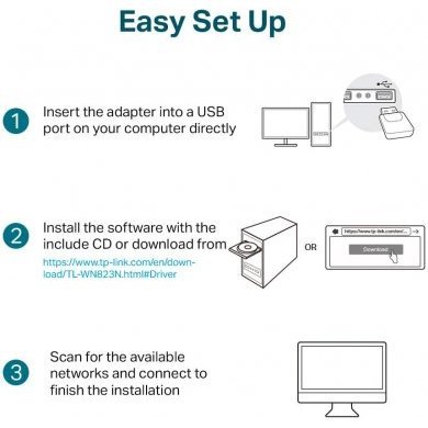 TP-Link Mini Adaptador Wireless USB N300Mbps