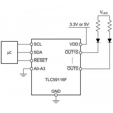 TLC59116FIRHBR CI FL116F TLC59116F LED driver 120mA QFN32 SMD