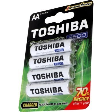TNH-6GAE 4x unidades pilha recarregável AA 1.2V 2600mAh Toschiba