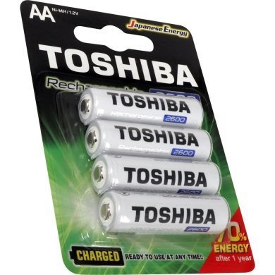 TNH-6GAE 4x unidades pilha recarregável AA 1.2V 2600mAh Toschiba