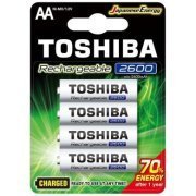4x unidades pilha recarregável AA 1.2V 2600mAh Toschiba 