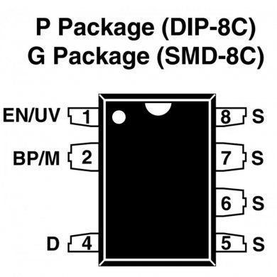 TNY275PN CI conversor CA/CC 85-265VAC 12VCC 132kHz SMD DIP8