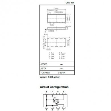 TPCF8001-10QTD Mosfet F2A NCH 30V 7A SOP8 SMD (Kit 10x unidades)