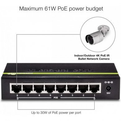 TPE-TG82G Trendnet switch 8 portas gigabit POE+ 61W max
