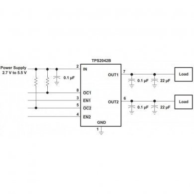 TPS2052BDR CI 2052B TPS2052BDR PWM SOIC8 SMD