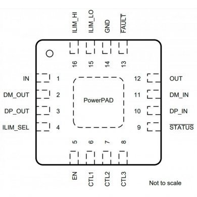 TPS2543RTER CI 2543 controlador de carga USB WQFN16 SMD