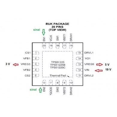 TPS51225R CI DC DC Step Down Controller QFN-20