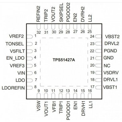 TPS51427ARHBR CI TPS 51427A PWM WQFN32 SMD Texas Instruments