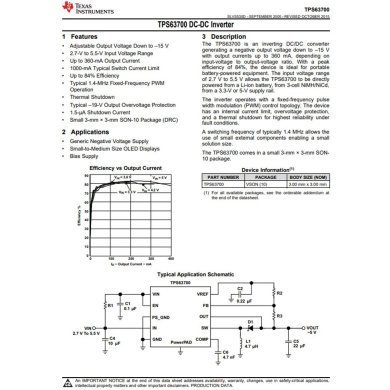 TPS63700DRCT Ci conversor ajustavel DC/DC TPS63700 VSON-10