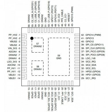 TPS65987DDHRSHR CI TPS65987D interface USB QFN56 SMD 3.3V