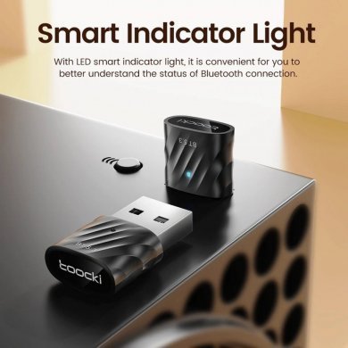 Toocki adaptador USB Bluetooth 5.3 preto