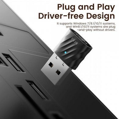Toocki adaptador USB Bluetooth 5.3 preto