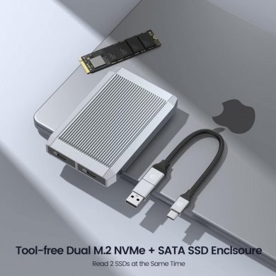 Yottamaster Case SSD SATA+NVMe para USB-A e Tipo-C