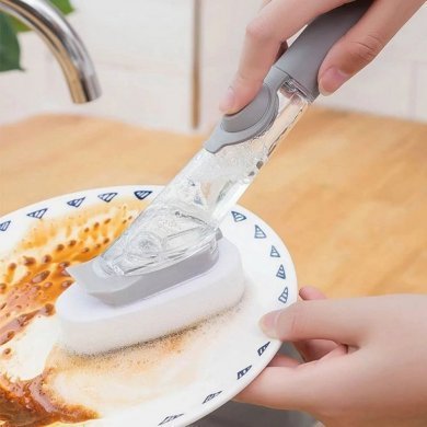 TRC8697 Escova limpeza 2 em 1 com reservatório detergente