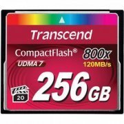 Transcend Cartão de Memória CF 256GB CompactFlash 800x Premium UDMA7 Leitura 120MB/s Escrita 60MB/s