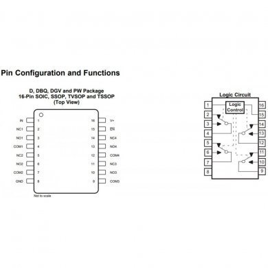 TS3A5018DBQR 5x TS3A5018 4x SPDT Analog Switch, chave analogica