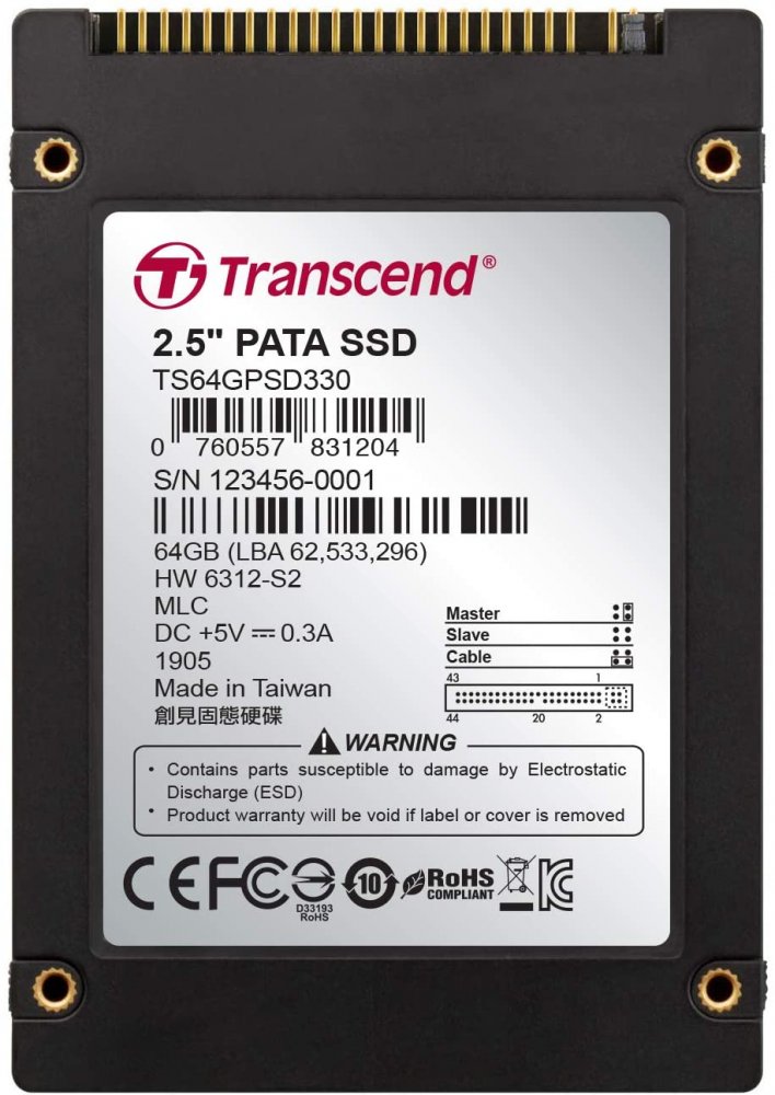 Transcend 64GB SSD 2.5インチ IDE TS64G TS64GPSD330 Transcend SSD 64GB IDE PATA 2.5 MLC Flash