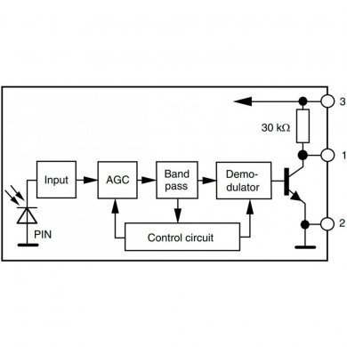 TSOP18456DD1 Diodo receptor IR V18456 56KHz PTH 3T (Kit 10x und)