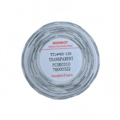 TT14-50-130TRANSPARENT Fita Niimbot 14x50mm preto sobre transparencia