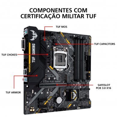 TUF-B360M-PLUS-GAMING ASUS Placa Mãe TUF B360M Plus Gaming p/ Intel