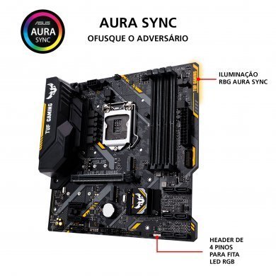 TUF-B360M-PLUS-GAMING ASUS Placa Mãe TUF B360M Plus Gaming p/ Intel