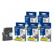 Fita para Etiquetadora Brother (5 unid.) 12mm x 8m, preto sobre branco