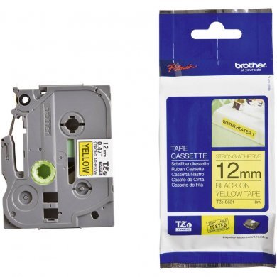 TZE-S631 Brother Fita para Etiquetadora 12mm Preto
