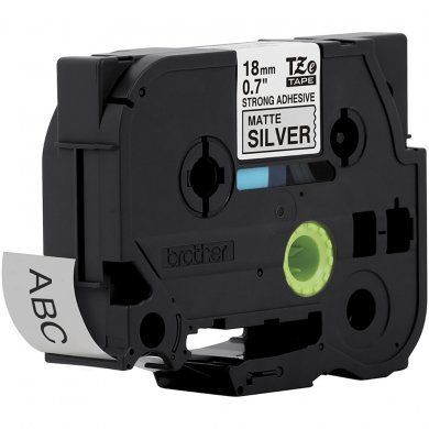 Brother Fita Industrial 18mm Preta Prata 18mm x 8m