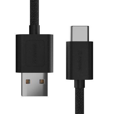 U111 Fortrek cabo carregamento USB-A para USB-C preto 1 metro
