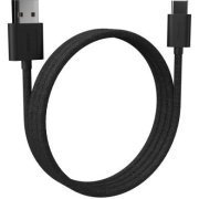 Fortrek cabo carregamento USB-A para USB-C preto 1 metro 5V 3A revestido em nylon trançado